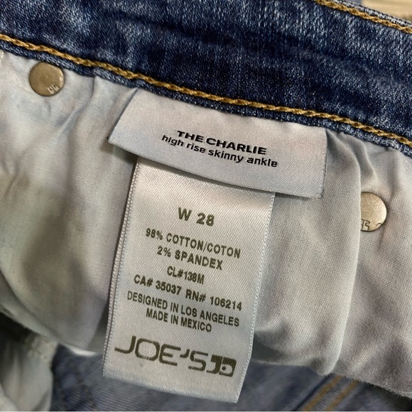 Joe’s Jeans Lonnie Style The Charlie High Rise Skinny Ankle Distressed Jeans - Picture 3 of 7